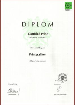 Diplom zum "diplomierten Printgrafiker"